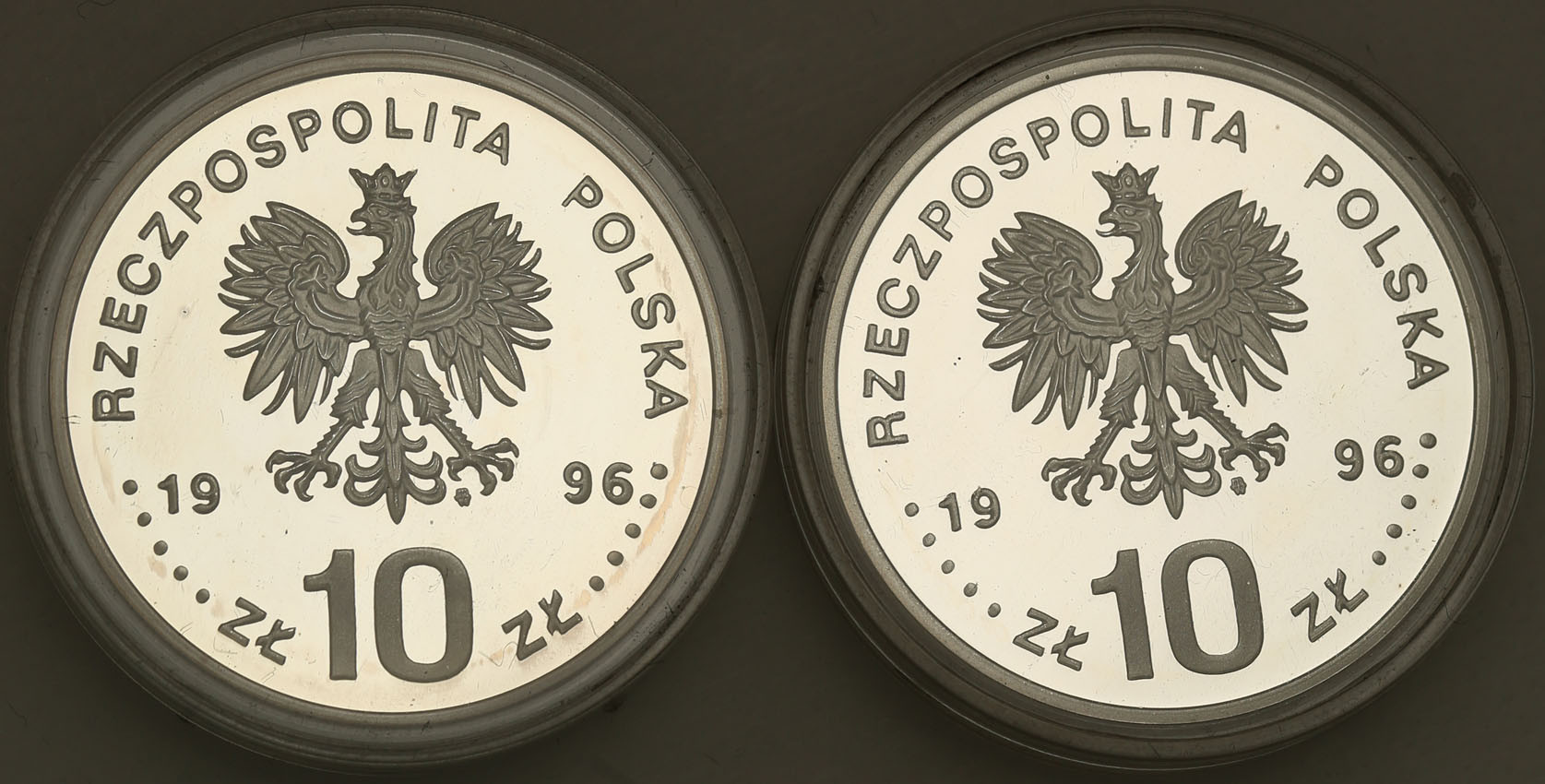 III RP. 10 złotych 1996 Zygmunt II August półpostać i popiersie - zestaw 2 sztuk